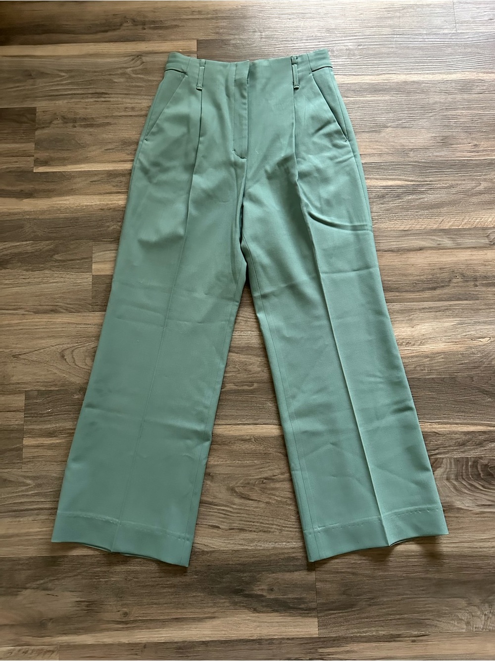 Dorothee Schumacher Green Virgin Wool Blend Trouser Pants